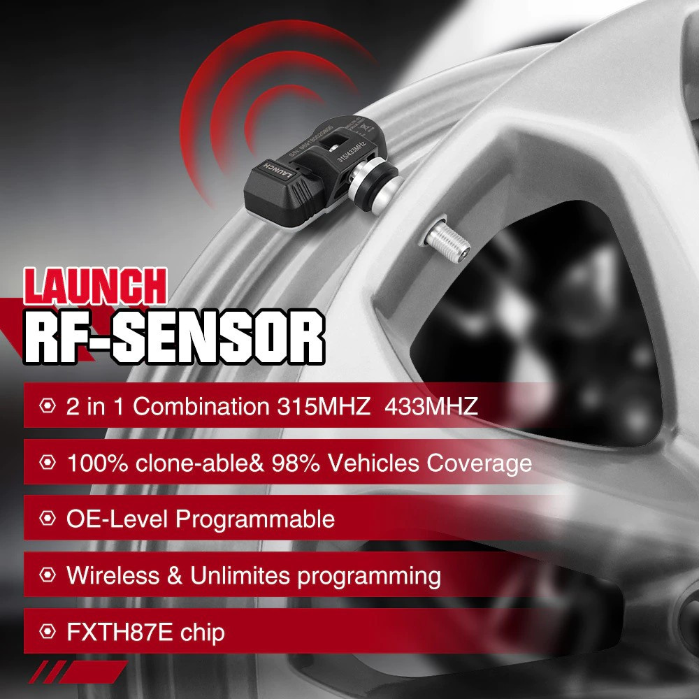 Датчик давления в шинах TPMS LAUNCH RF-Sensor LTR-01 программируемый резиновый - фото 8 - id-p93863543