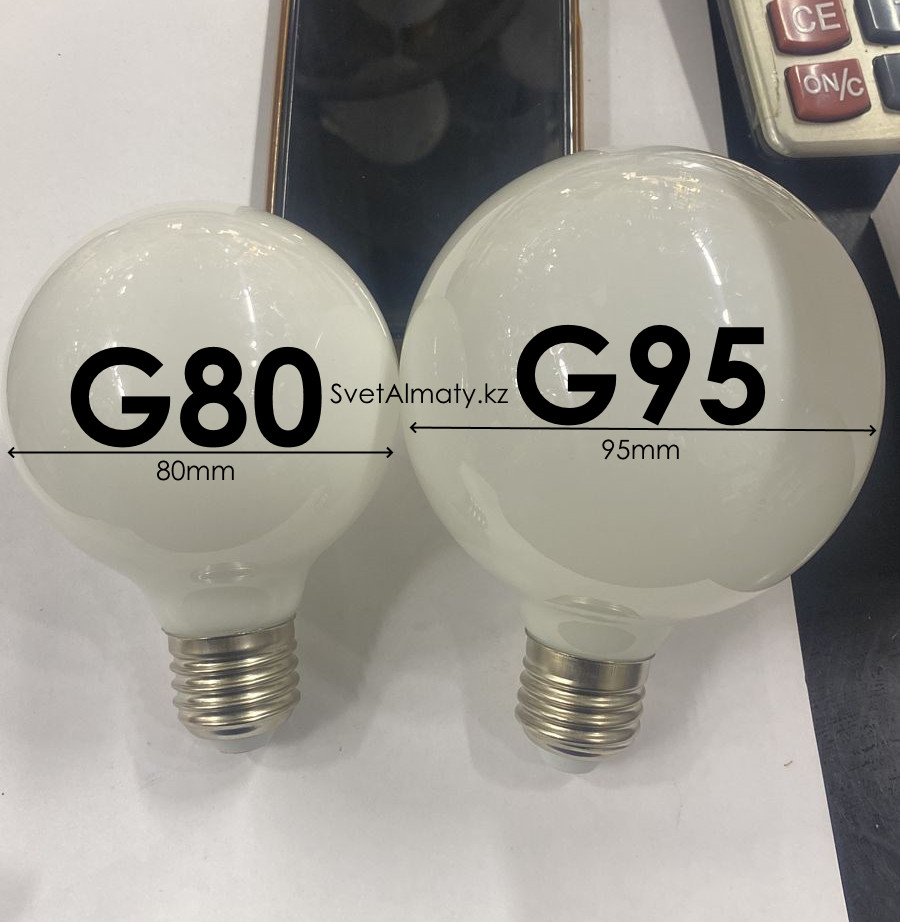 Декоративная круглая лампочка G80 E27 LED 9W Стеклянный корпус 3Color 3000К/4000K/6000К - фото 3 - id-p70225083