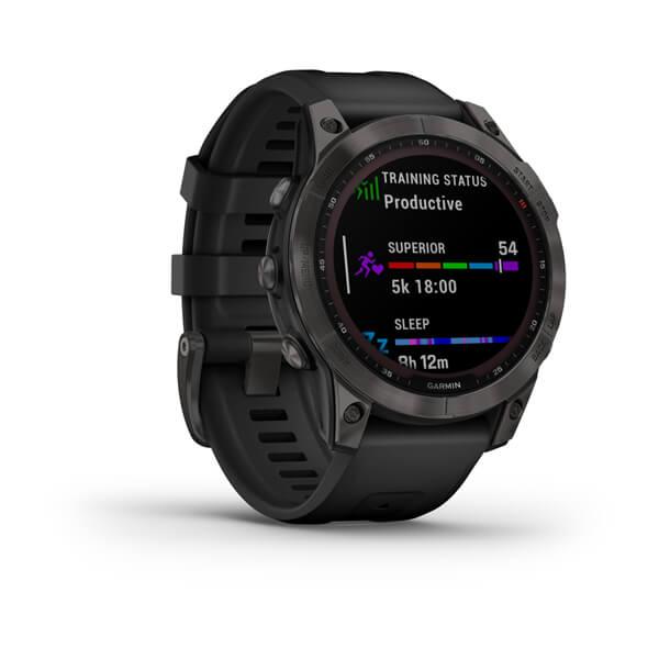 Смарт-часы Garmin fenix 7 Sapphire Solar титановый черный DLC с черным ремешком - фото 3 - id-p104639955