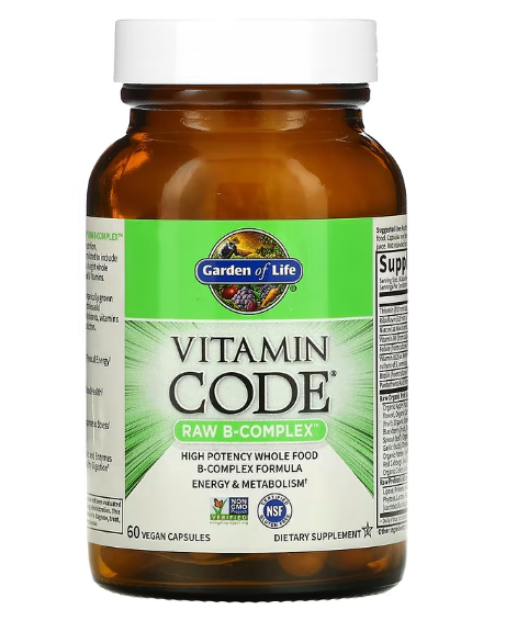 Garden of Life, Vitamin Code, Raw B-Complex, комплекс витаминов группы В, 60 веганских капсул - фото 3 - id-p104639977