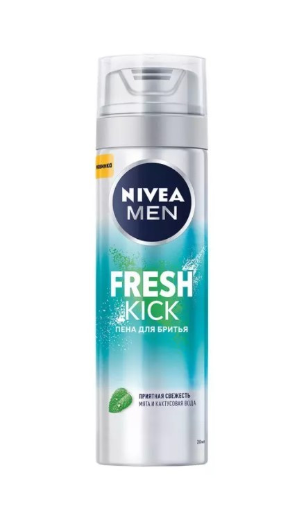 Гель для бритья NIVEA MEN Fresh Kick приятная свежесть мята кактусовая вода 150мл