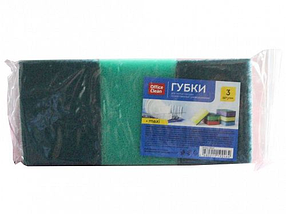 Губка для мытья посуды OfficeClean "Maxi", 3 штуки