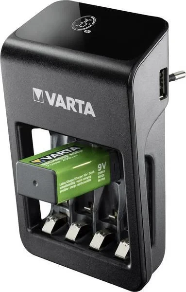 Зарядное устройство VARTA 57687-101-441 LCD Plug Charger+ EU with 4x 2100mAh, фото 1