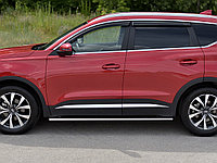 Пороги труба 75х42 овал с проступью CHERY TIGGO 7 PRO 2020