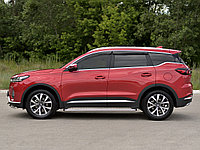 Пороги труба d42 с листом (лист алюм, проф.сталь) (вариант 2) CHERY TIGGO 7 PRO 2020