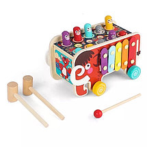 Деревянная игрушка 3 в 1: каталка, стучалка и ксилофон, фото 2