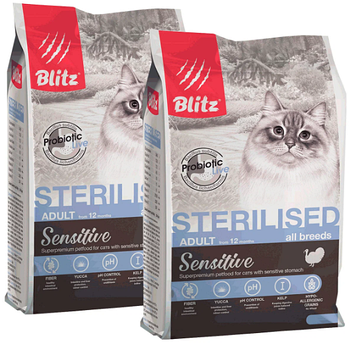 Blitz Sensitive Sterilised Cat, корм для стерилизованных кошек цена за 1 кг