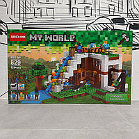 Конструктор Brick My world 829 729 pcs. "База на водопаде". Minecraft. Майнкрафт.