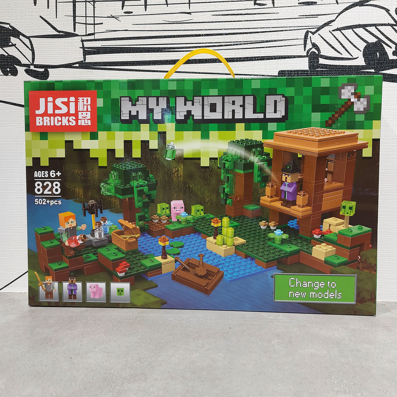 Конструктор Jisi Bricks My world 828 502 pcs. "Битва на болоте". Minecraft. Майнкрафт. - фото 1 - id-p104653098