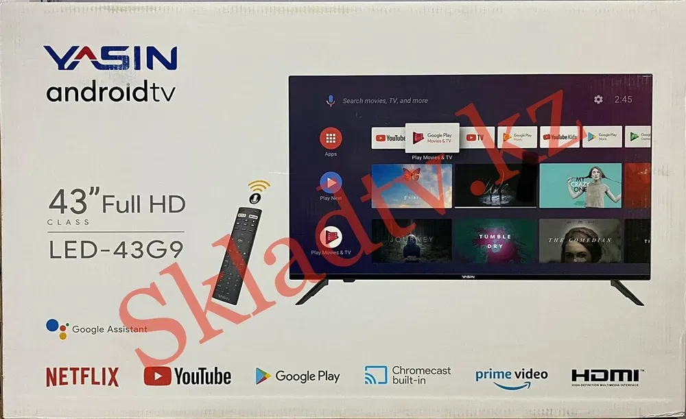 Smart Телевизор Yasin 43G9 Android 9.0 с гол. поиск - фото 1 - id-p104653230