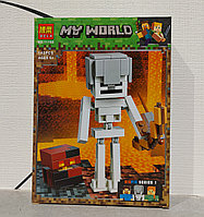 Конструктор Bela My world 11168 142 pcs. "Скелет с кубом магмы". Minecraft. Майнкрафт.
