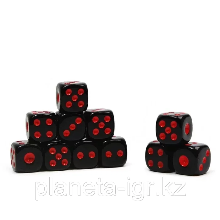 Кости игральные: Черные с красной точкой (1.2 х 1.2 см.) | Сима Лэнд