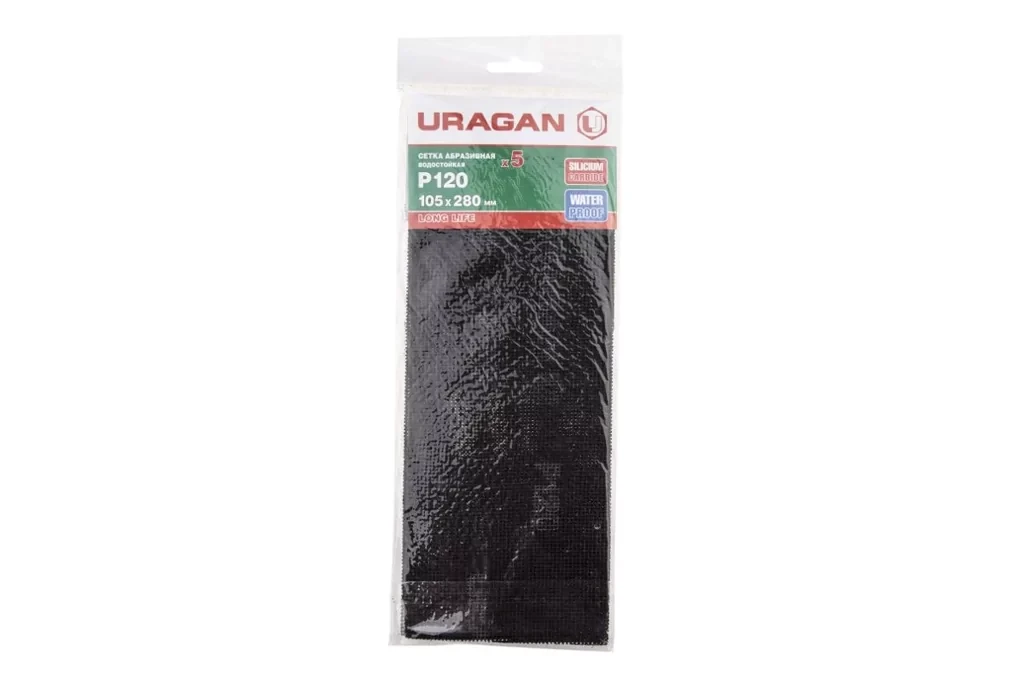 Абразивная сетка URAGAN P120 105х280мм (5шт.)