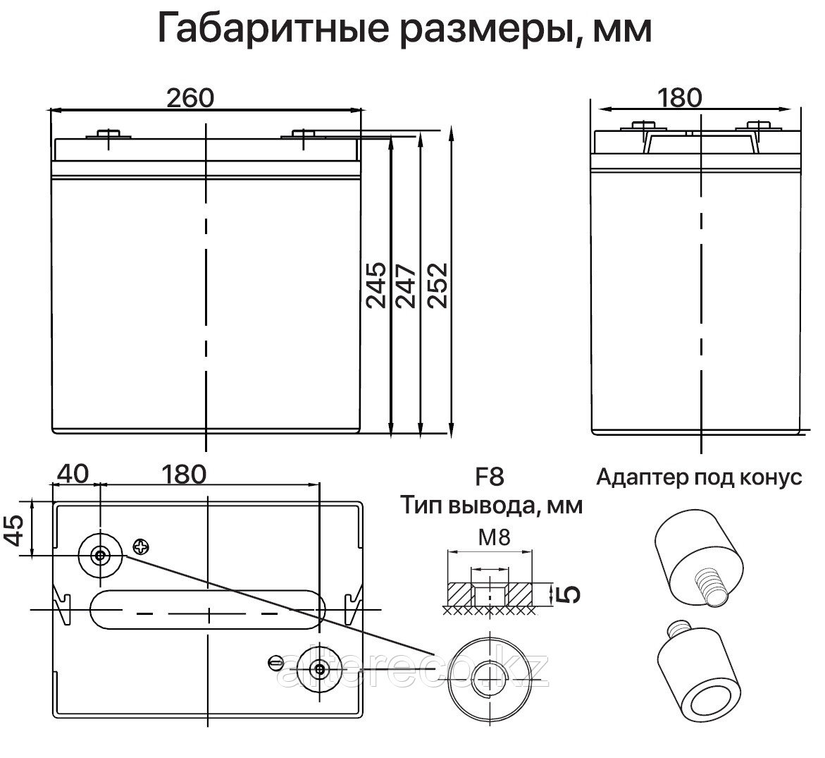 Аккумулятор Ventura VTG 06 160 (6В, 160/200Ач) - фото 2 - id-p104657508