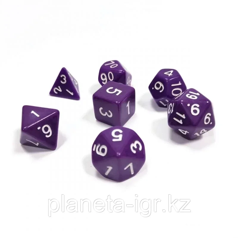 Набор кубиков: Фиолетовые 7 шт. (Dungeons and Dragons, ДнД) | Сима Лэнд