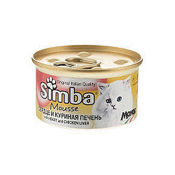 Simba Cat premium cans 85 гр Паштет для кошек с cердцем и куриной печенью