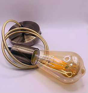 Винтажная лампа Эдисона, ST64,8W ретро-стиль, фото 2