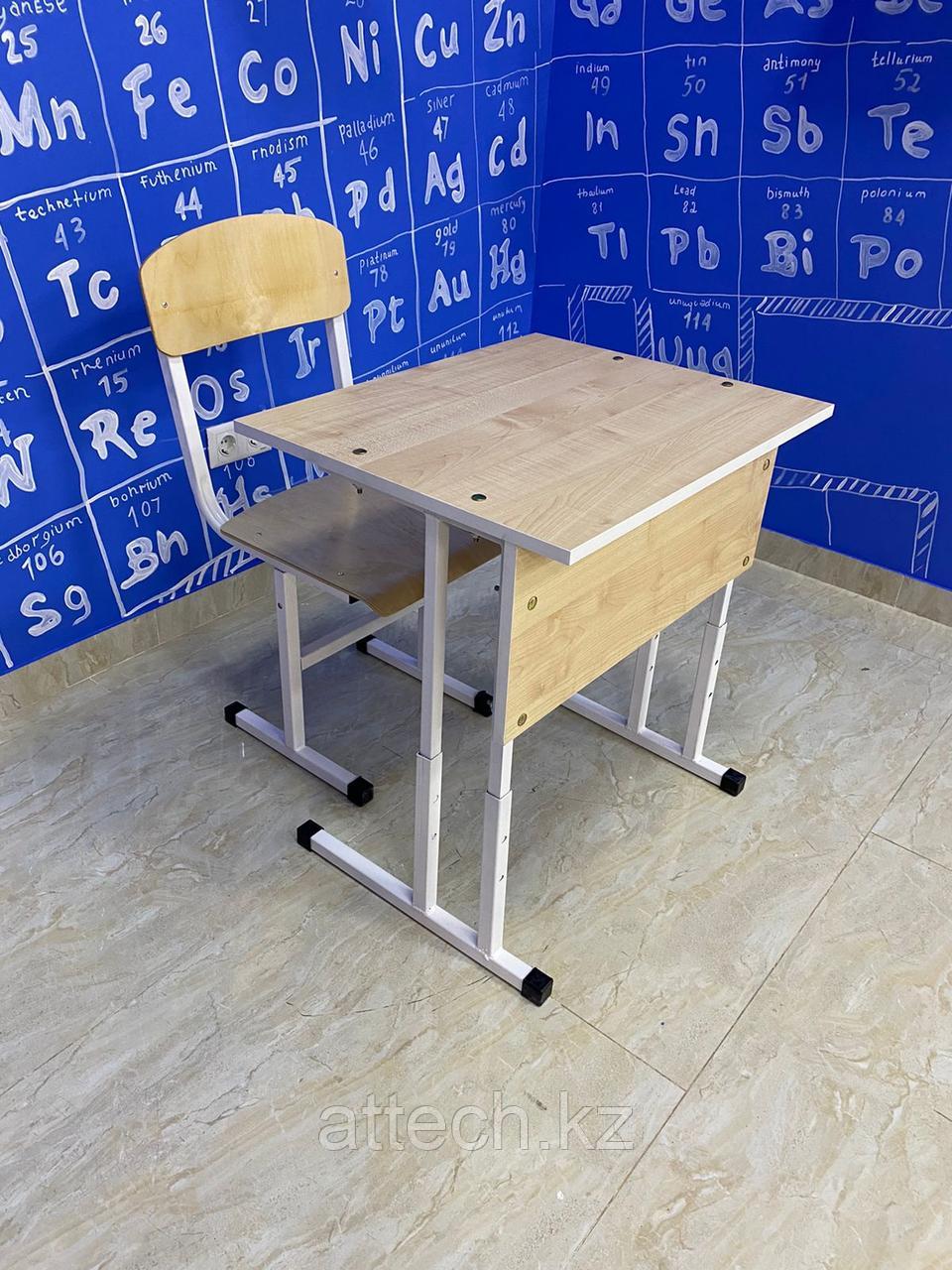 Комплект - "Стандарт №4" (одноместный стол, регулируемый + 1 стул, регулируемый) - фото 1 - id-p104659073