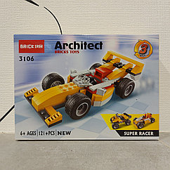 Конструктор "Brick" Architect "Super Racer" 3106 121 pcs. Гоночный болид 3 в 1. Рассрочка.