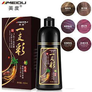 Оригинал! Краска-шампунь Meidu для покрытия седых волос (500 мл). Не подделка!, фото 2