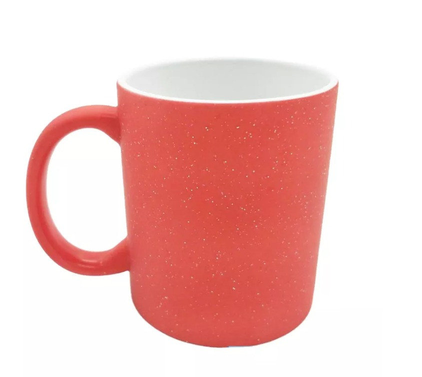 Кружка хамелеон красная (Глиттер)