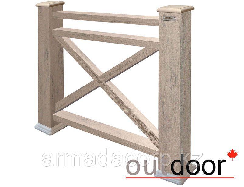 Ограждение из ДПК Outdoor "Кантри плюс" 1000*1000 мм. 3D STORM GREY
