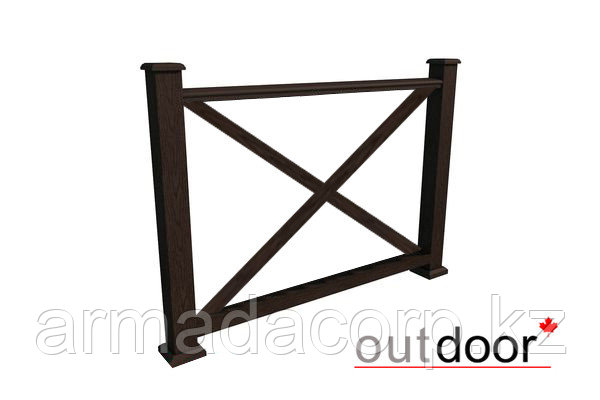 Ограждение из ДПК Outdoor "Кантри" 1000*1500 мм. текстура дерево темно-коричневое