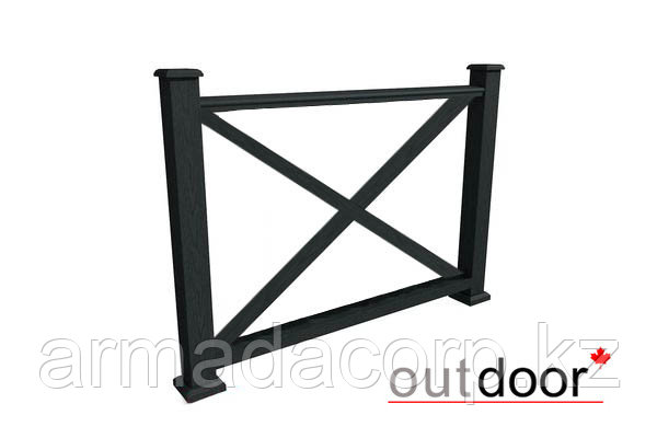 Ограждение из ДПК Outdoor "Кантри" 1000*1500 мм. текстура дерево черное