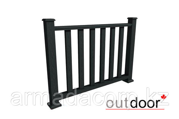 Ограждение из ДПК Outdoor "Классик" 1000*1500 мм. текстура дерево черное
