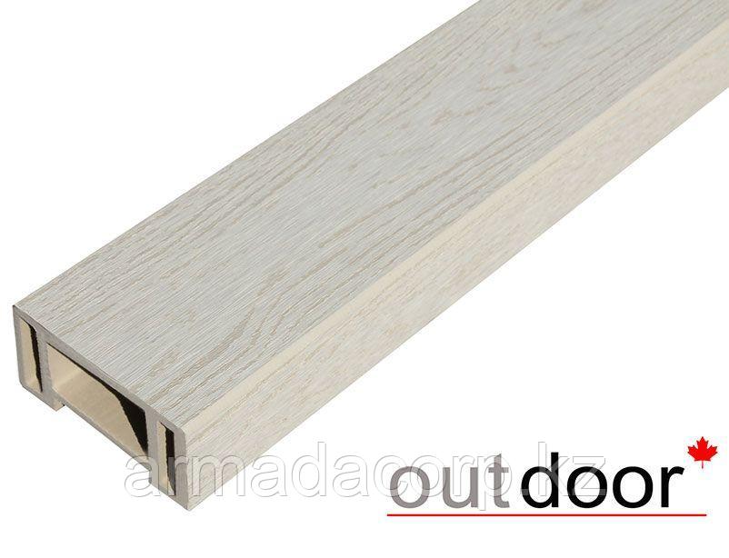 Перила ДПК Outdoor 90*45*3000 мм. текстура дерево белые