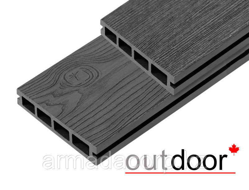Террасная доска ДПК Outdoor 3D 150*25*4000 мм. STORM/OCEAN BLACK черная