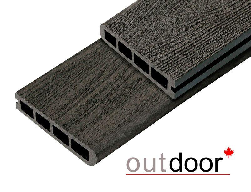 Террасная доска ДПК Outdoor 3D 150*25*4000 мм. завершающая HAVANA/ARIZONA BLACK черная