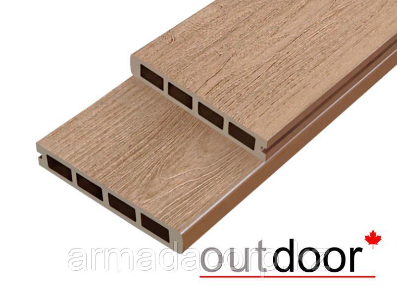 Террасная доска ДПК Outdoor 3D 150*25*4000 мм. завершающая NEVADA/CALIFORNIA дуб