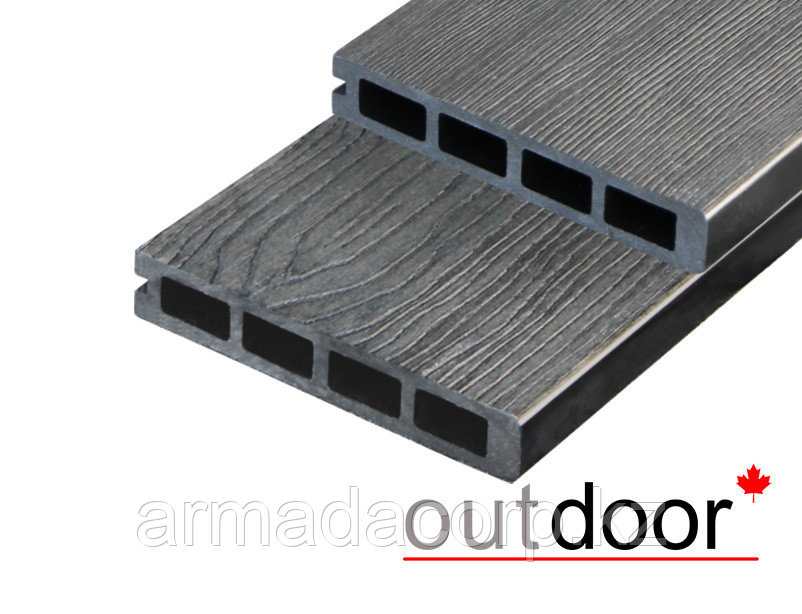 Террасная доска ДПК Outdoor 3D 150*25*4000 мм. завершающая STORM/OCEAN BLACK черная