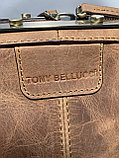Дорожный саквояж из натуральной кожи  от "Tony Bellucci". Высота 36 см, ширина 50 см, глубина 29 см., фото 7