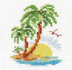 Набор для вышивания крестиком "Пальмовый островок" 0-155