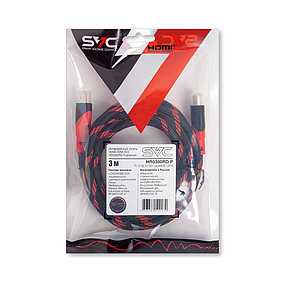 Интерфейсный кабель HDMI-HDMI SVC HR0300RD-P, 30В, Красный, Пол. пакет, 3 м, фото 2