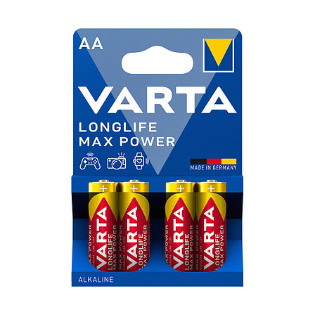 Батарейка VARTA Longlife Power Max Mignon 1.5V - LR6/ AA 4 шт в блистере, фото 2