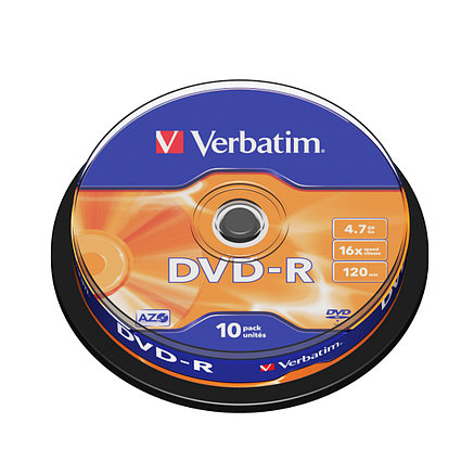 Диск DVD-R Verbatim (43523) 4.7GB 10штук Незаписанный, фото 2
