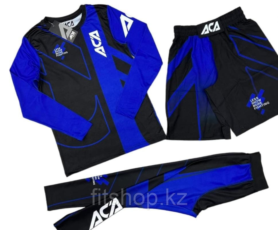 Рашгард с длинным рукавом ACA  3 в 1 ( комплект верх + низ + шорты ) 128-XS