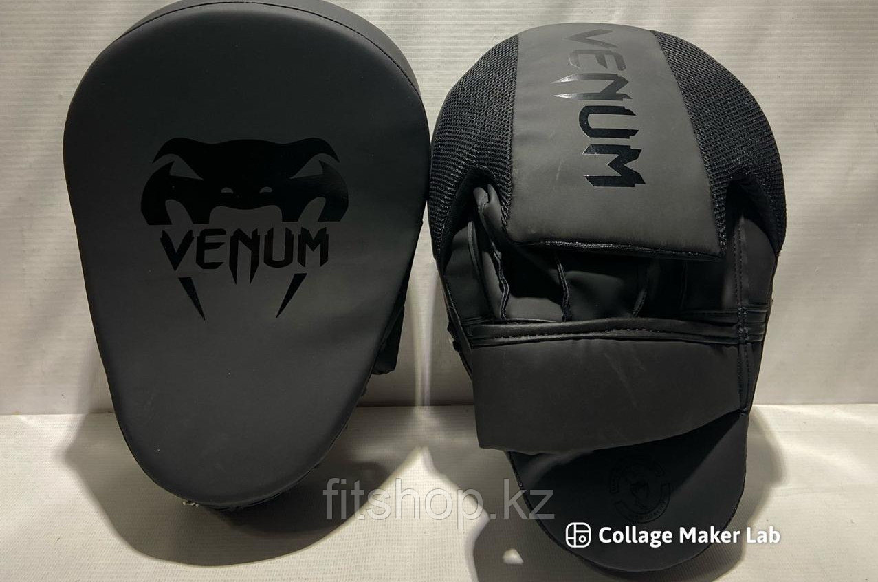 Лапы для бокса Venum  (Натуральная кожа) Цвет черный