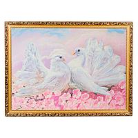 Картина с каменной крошкой "Влюбленные голуби" багет 58х78 см К762 112638