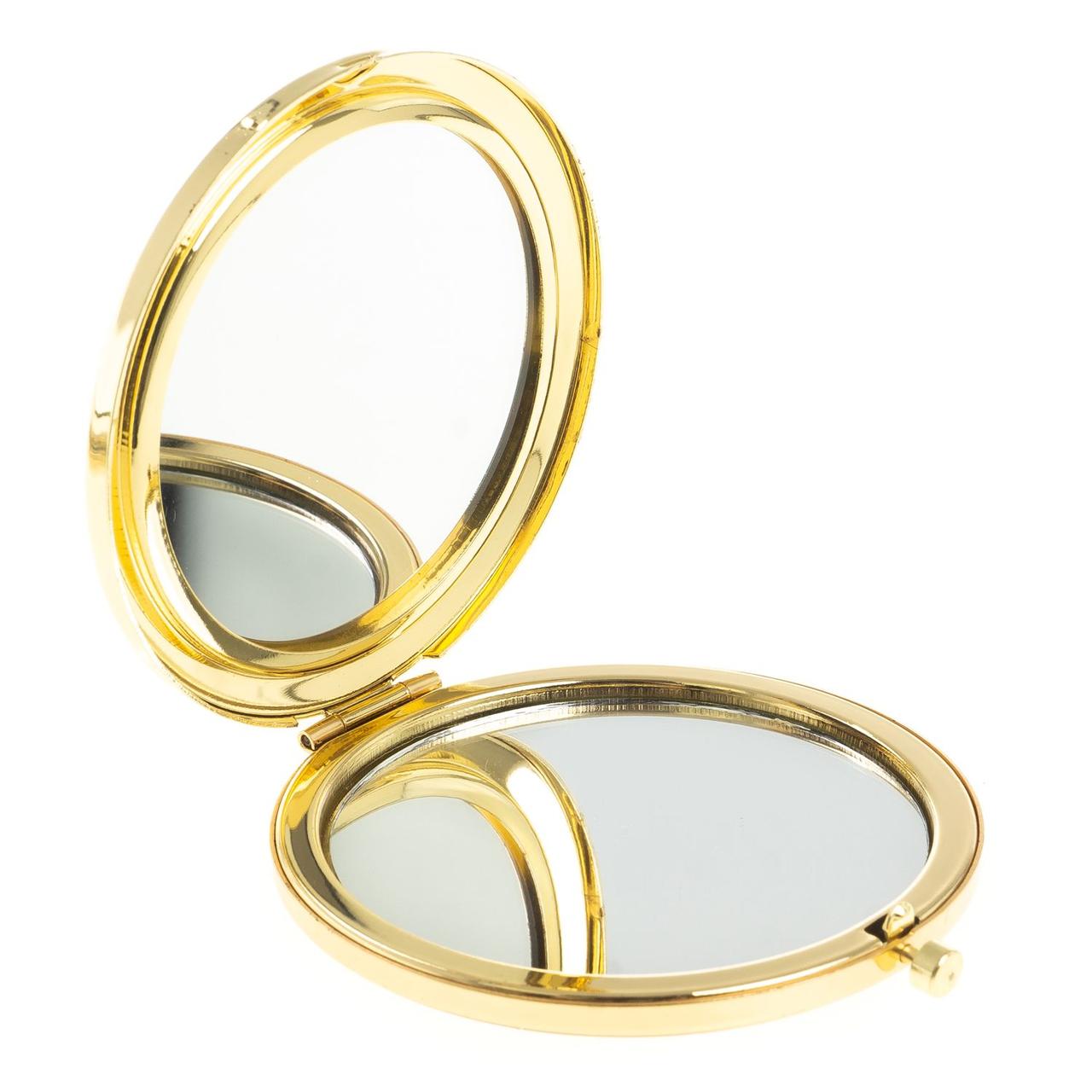 Зеркальце карманное круглое из змеевика ящерица цвет золото - фото 2 - id-p95545712