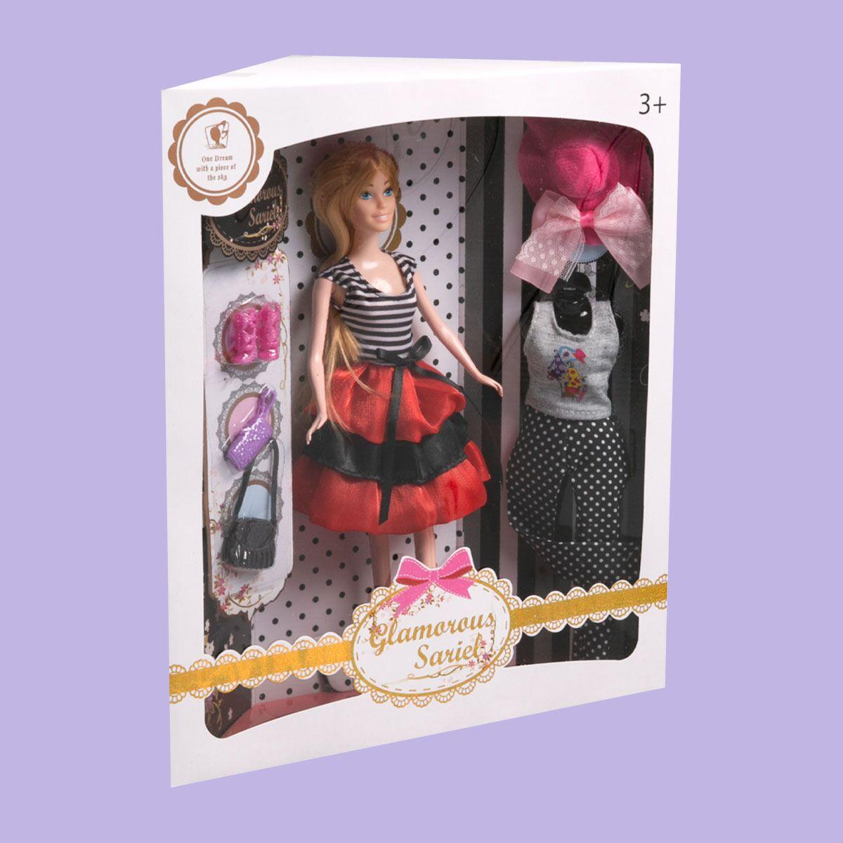 Кукла с дополнительным нарядом и аксессуарами, в черно-малиновой юбке Sariel - фото 1 - id-p104694233