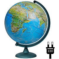 Глобус Земли d32 см Глобусный мир Физико-политический пластиковая подставка с подсветкой