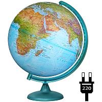 Глобус физико-политический Глобусный мир, 42см, с подсветкой на круглой подставке