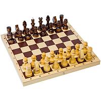 Игра настольная Шахматы, шахматы, шашки деревянные, с доской 8081/3439