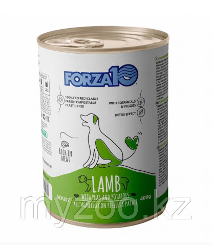 Forza10 Maintenance влажный корм для взрослых собак с ягненком, горохом и картофелем, в консервах - 400 г - фото 1 - id-p104722529