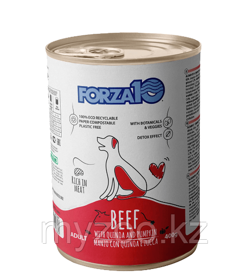 Forza10 Maintenance BEEF влажный корм для взрослых собак говядина с киноа и тыквой 400 гр - фото 1 - id-p104722617