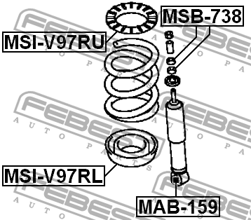 MR418548, Проставка задней пружины верхняя MONTERO, PAJERO V73W, V93W, FEBEST (MSI-V97RU), GERMANY - фото 4 - id-p103576152